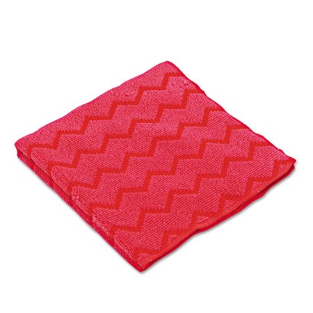 RUBBERMAID COMMERCIAL HYGEN Microfiber Cleaning Cloths, 16 x 16, Red, PK12 FGQ62000RD00